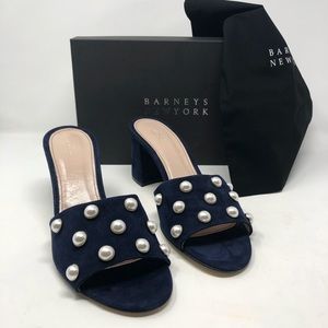 Barneys New York Suede Mules